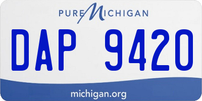 MI license plate DAP9420