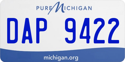 MI license plate DAP9422
