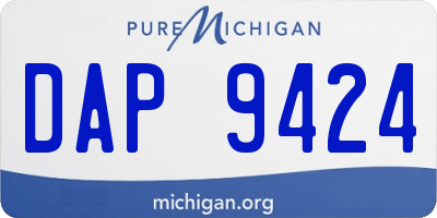 MI license plate DAP9424