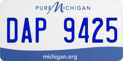 MI license plate DAP9425