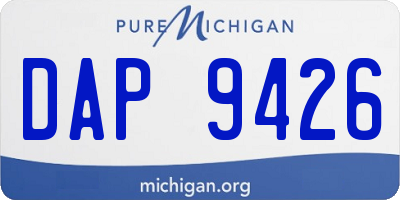 MI license plate DAP9426