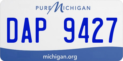 MI license plate DAP9427