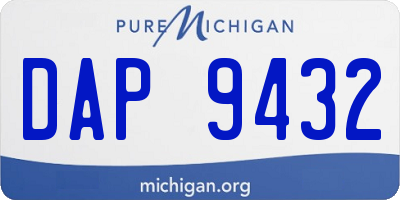 MI license plate DAP9432