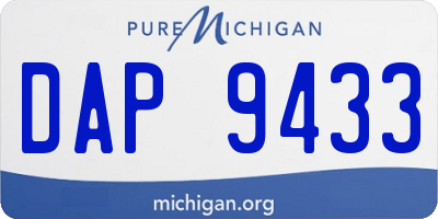 MI license plate DAP9433