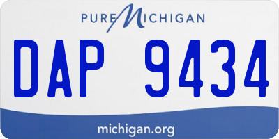 MI license plate DAP9434