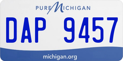 MI license plate DAP9457