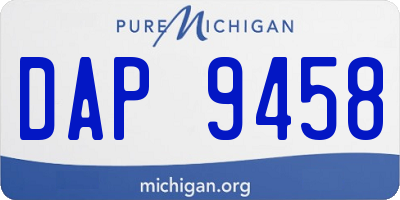 MI license plate DAP9458
