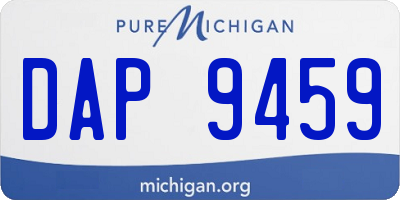 MI license plate DAP9459