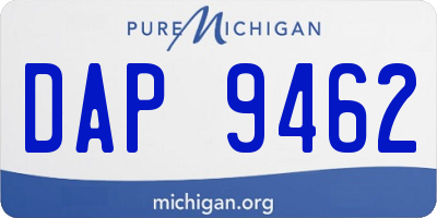 MI license plate DAP9462