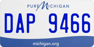 MI license plate DAP9466