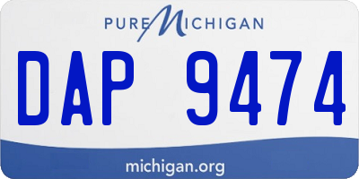 MI license plate DAP9474