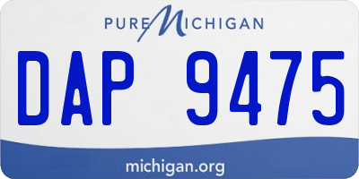 MI license plate DAP9475