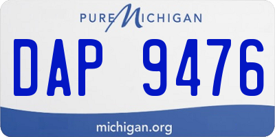 MI license plate DAP9476