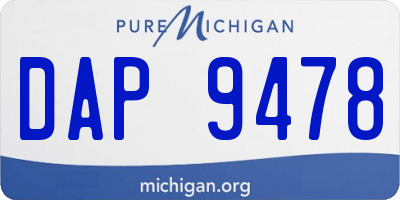 MI license plate DAP9478