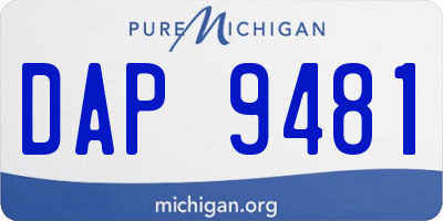 MI license plate DAP9481