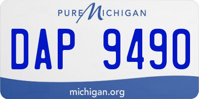 MI license plate DAP9490