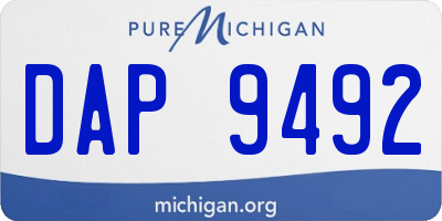 MI license plate DAP9492