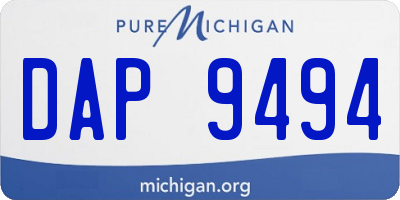MI license plate DAP9494