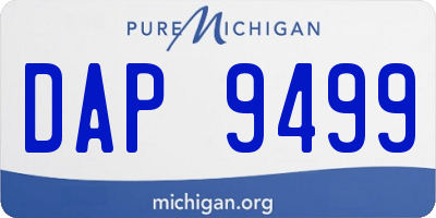 MI license plate DAP9499