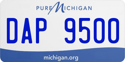 MI license plate DAP9500