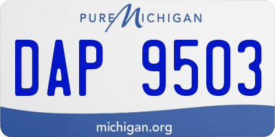 MI license plate DAP9503