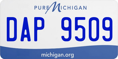 MI license plate DAP9509