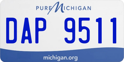 MI license plate DAP9511