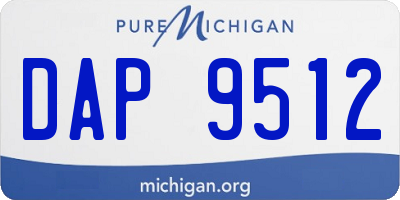 MI license plate DAP9512