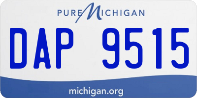 MI license plate DAP9515