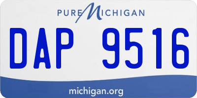MI license plate DAP9516
