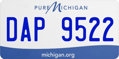 MI license plate DAP9522