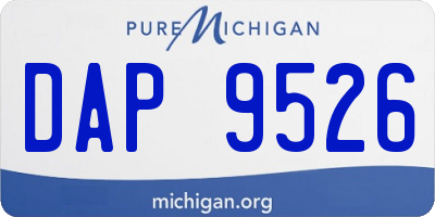 MI license plate DAP9526