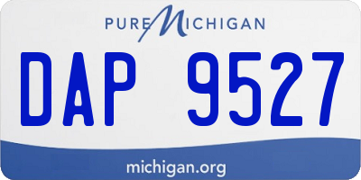 MI license plate DAP9527