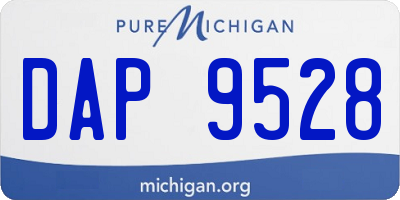 MI license plate DAP9528