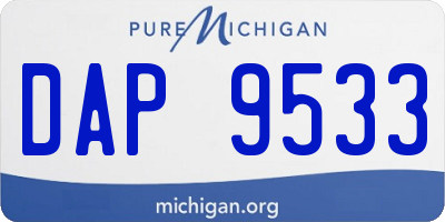 MI license plate DAP9533