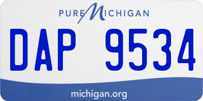 MI license plate DAP9534