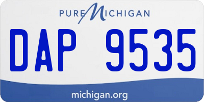 MI license plate DAP9535