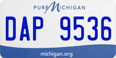 MI license plate DAP9536