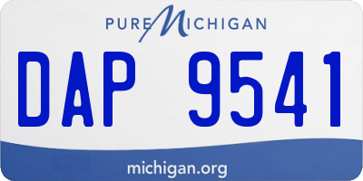 MI license plate DAP9541