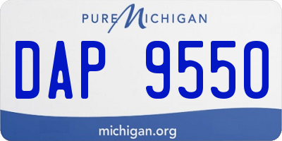 MI license plate DAP9550