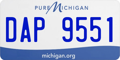 MI license plate DAP9551