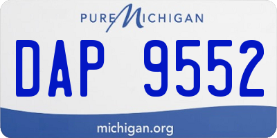 MI license plate DAP9552