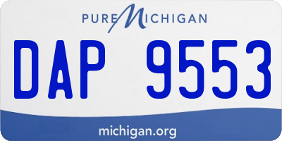 MI license plate DAP9553
