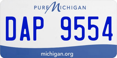 MI license plate DAP9554