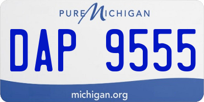 MI license plate DAP9555