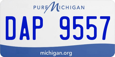 MI license plate DAP9557