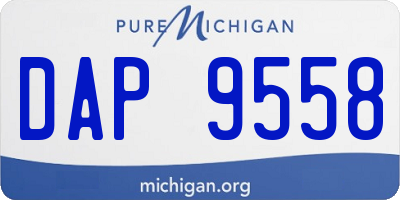 MI license plate DAP9558