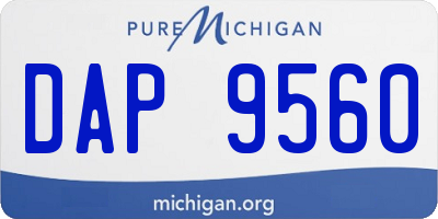 MI license plate DAP9560