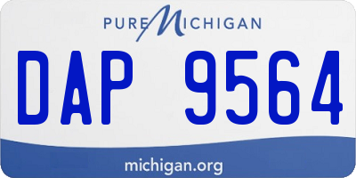 MI license plate DAP9564