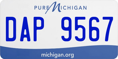 MI license plate DAP9567